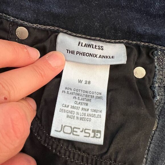 Joe's Jeans Dark Blue Raw Hem Marcie Flawless The Phoenix Ankle Jeans Size 28 - Picture 10 of 12